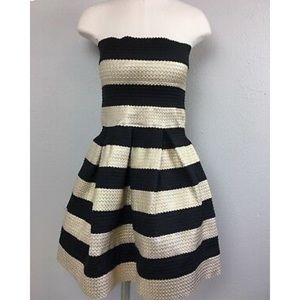 Forever 21 strapless black & Gold dress